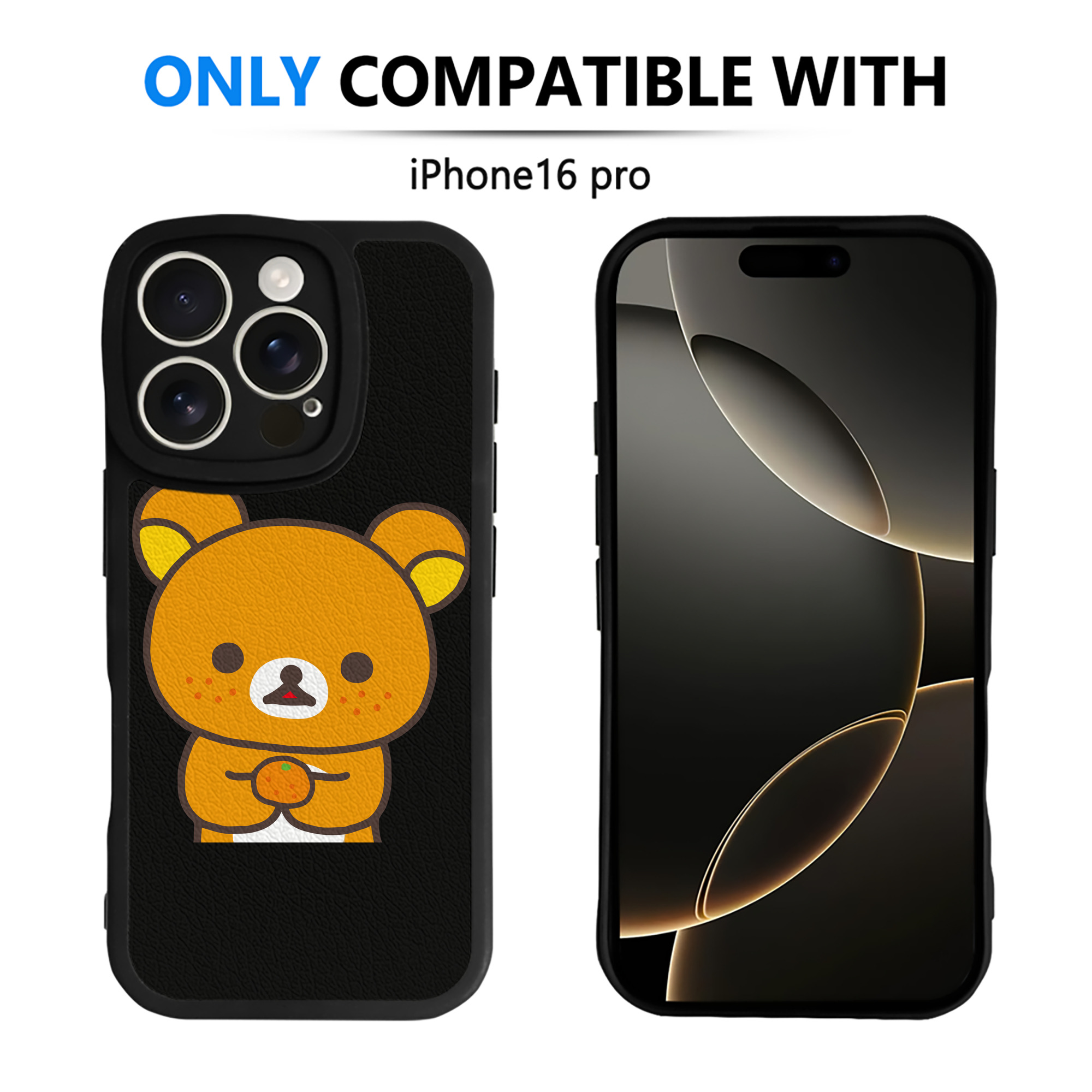 （画像用） リラックマ リラックマ キイロイトリ Rilakkuma Korilakkuma Kiiroitori 【iPhone 16シリーズ対応】シリコンスマホケース（レザー調） 材質：シリコン